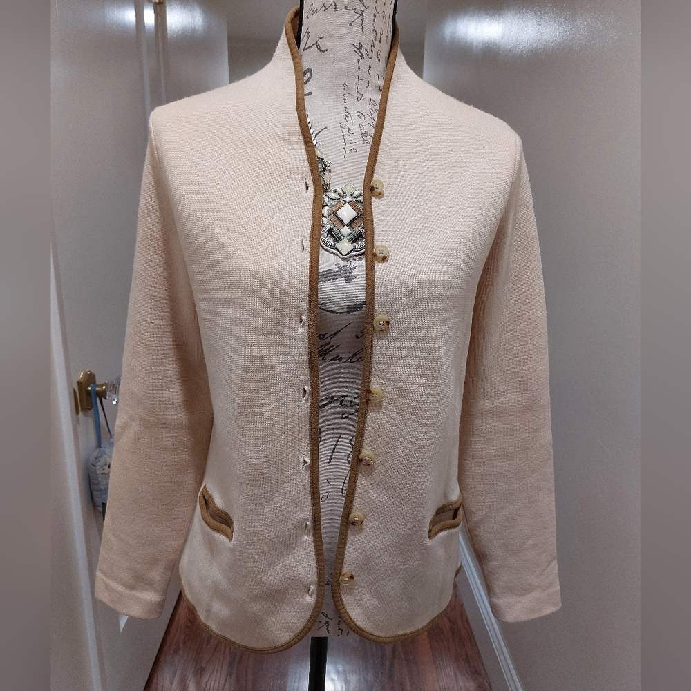 Lauren Ralph Lauren merino wool button up sweater size L